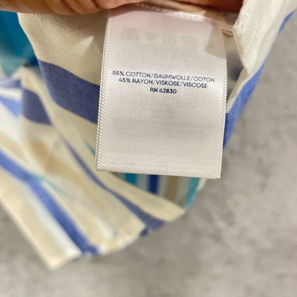 NEW Lands' End Men's L Striped Button-Down Shirt Traditional Fit Cotton/Viscose - Picture 7 of 8